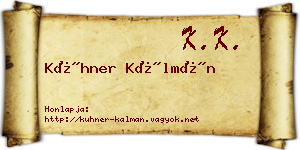 Kühner Kálmán névjegykártya