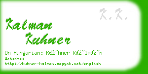 kalman kuhner business card