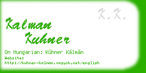 kalman kuhner business card